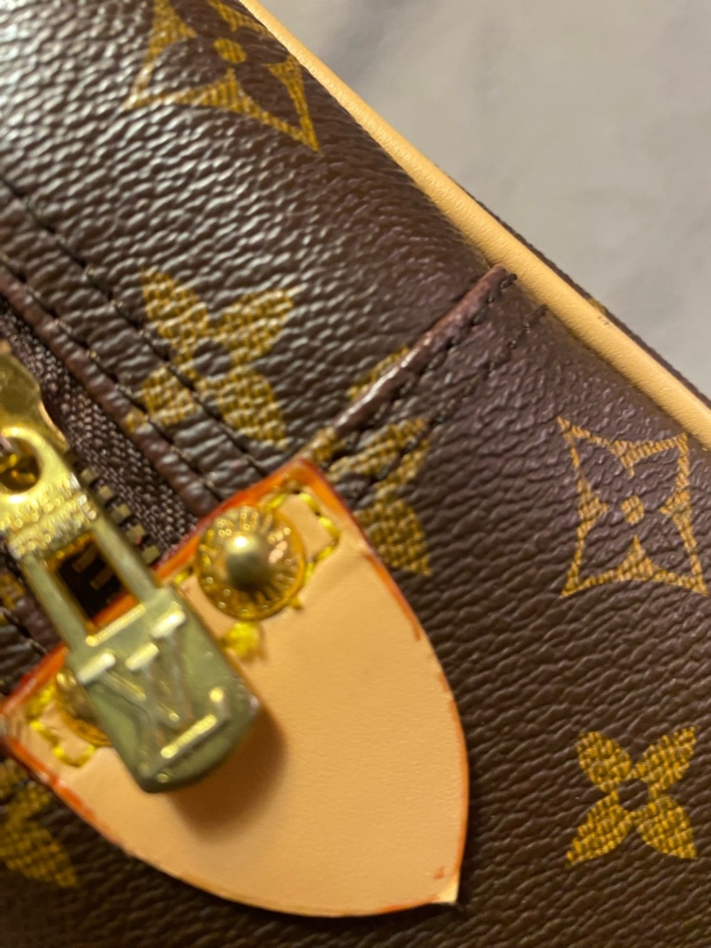 Classic Monogram Brown Satchel with Tan Handles - Picture 3 of 10